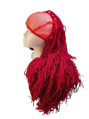Nightmare Before Christmas Sally Red Synthetic Yarn Hair Wig with Mesh Cap